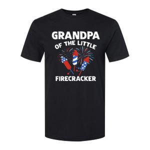 4th Of July Birthday Grandpa Of The Little Firecracker Funny Gift Meaningful Gif Softstyle CVC T-Shirt