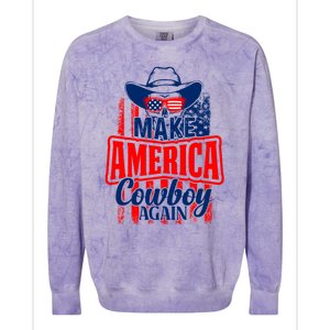 4th Of July Usa Flag Make America Cow Again Funny Gift Colorblast Crewneck Sweatshirt