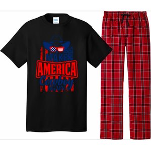 4th Of July Usa Flag Make America Cow Again Funny Gift Pajama Set