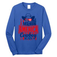 4th Of July Usa Flag Make America Cow Again Funny Gift Long Sleeve Shirt