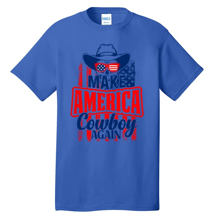 4th Of July Usa Flag Make America Cow Again Funny Gift Tall T-Shirt