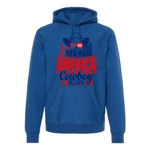 4th Of July Usa Flag Make America Cow Again Funny Gift Premium Hoodie