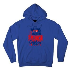 4th Of July Usa Flag Make America Cow Again Funny Gift Tall Hoodie