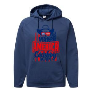 4th Of July Usa Flag Make America Cow Again Funny Gift Performance Fleece Hoodie