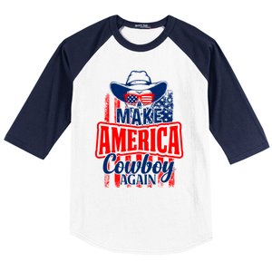 4th Of July Usa Flag Make America Cow Again Funny Gift Baseball Sleeve Shirt