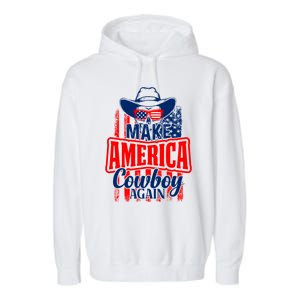 4th Of July Usa Flag Make America Cow Again Funny Gift Garment-Dyed Fleece Hoodie