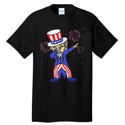 4th Of July S For Kids Funny Dabbing Uncle Sam Men Tall T-Shirt