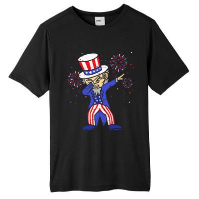 4th Of July S For Kids Funny Dabbing Uncle Sam Men Tall Fusion ChromaSoft Performance T-Shirt