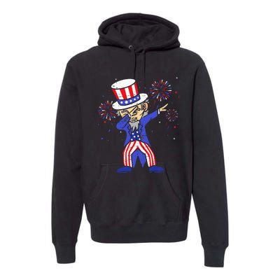 4th Of July S For Kids Funny Dabbing Uncle Sam Men Premium Hoodie