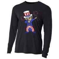 4th Of July S For Kids Funny Dabbing Uncle Sam Men Cooling Performance Long Sleeve Crew