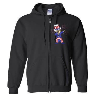 4th Of July S For Kids Funny Dabbing Uncle Sam Men Full Zip Hoodie