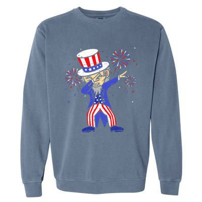 4th Of July S For Kids Funny Dabbing Uncle Sam Men Garment-Dyed Sweatshirt