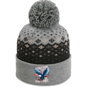 4th Of July Freedom Born To Be Free The Baniff Cuffed Pom Beanie