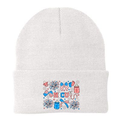 4th Of July Nicu Nurse Doodles Beanie