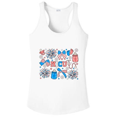 4th Of July Nicu Nurse Doodles Ladies PosiCharge Competitor Racerback Tank