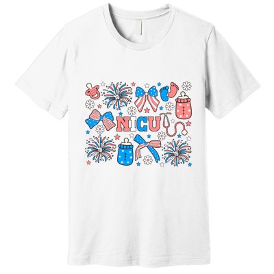 4th Of July Nicu Nurse Doodles Premium T-Shirt