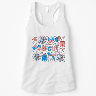 4th Of July Nicu Nurse Doodles Womens Tank Top