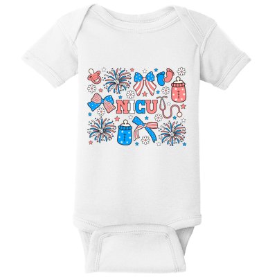4th Of July Nicu Nurse Doodles Baby Bodysuit