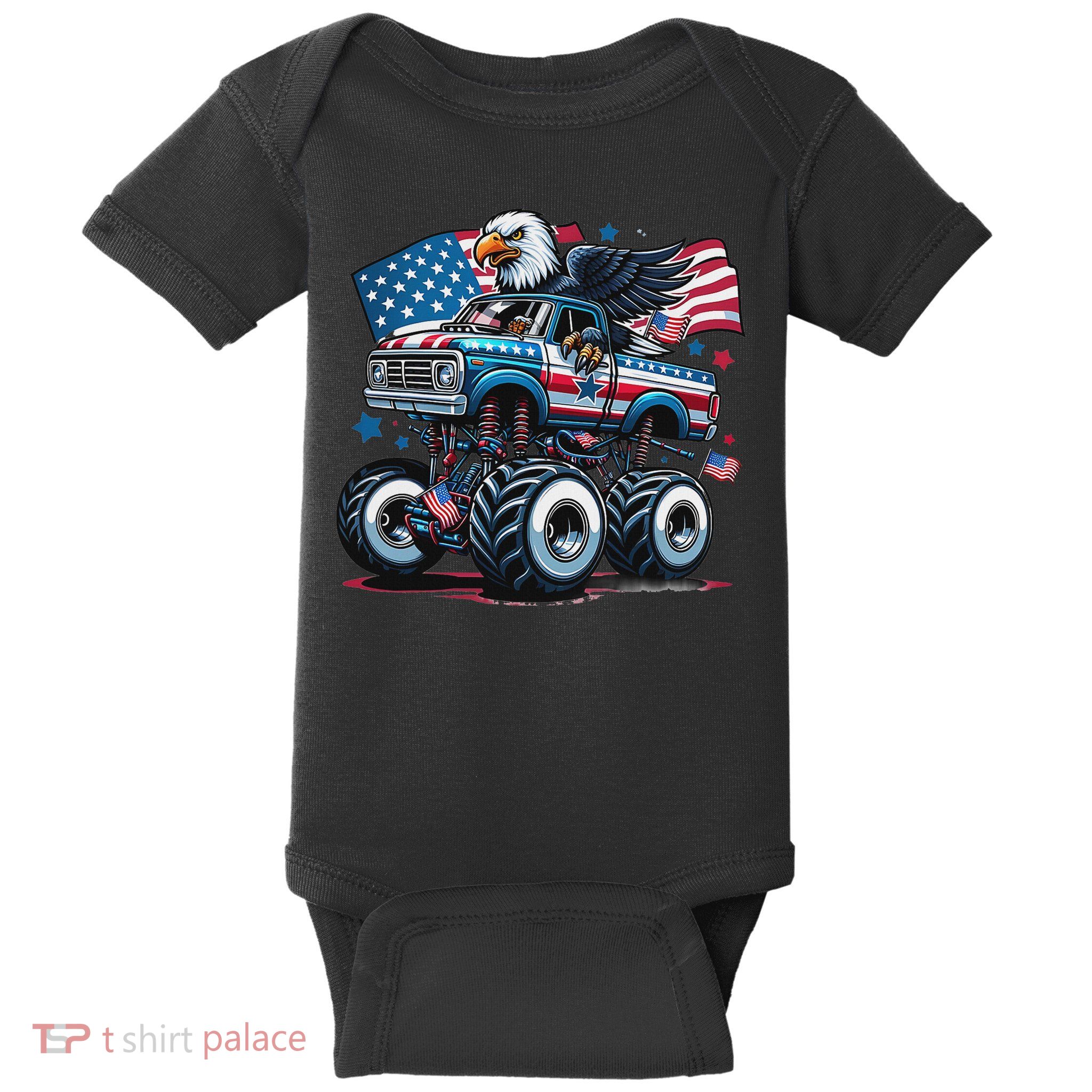 4th Of July S American Flag Usa Eagle Baby Bodysuit