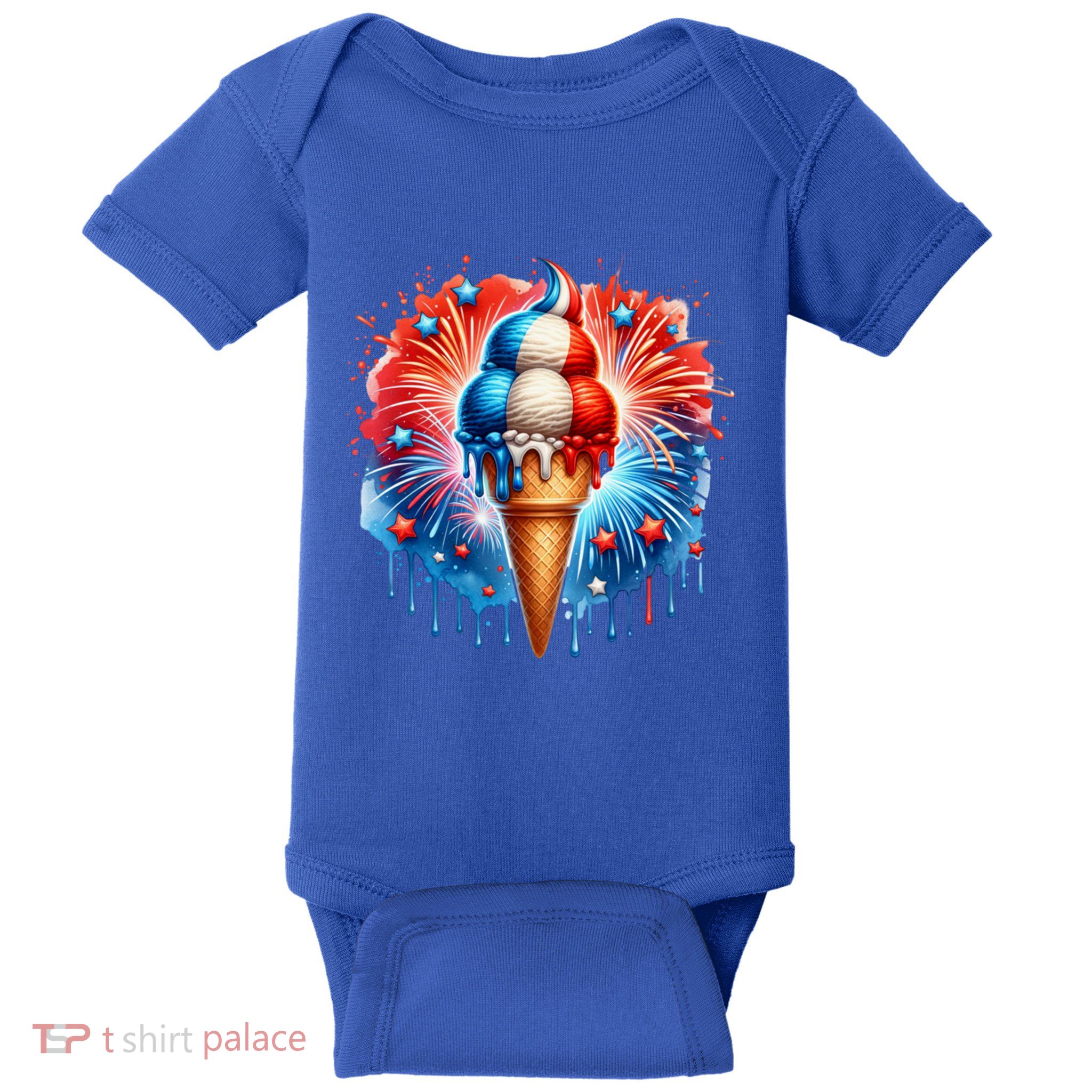 4th Of July Ice Creams Funny Patriotic American Flag America Meaningful Gift Baby Bodysuit