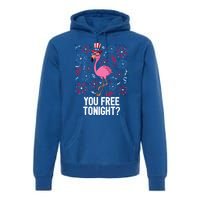 4th Of July You Free Tonight Flamingo American Flag Usa Cute Gift Premium Hoodie