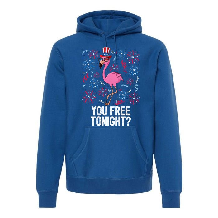 4th Of July You Free Tonight Flamingo American Flag Usa Cute Gift Premium Hoodie