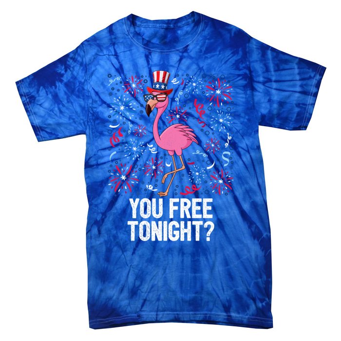 4th Of July You Free Tonight Flamingo American Flag Usa Cute Gift Tie-Dye T-Shirt