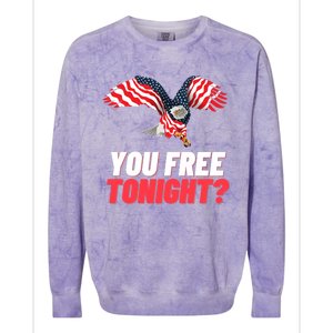 4th Of July You Free Tonight Funny Gift Colorblast Crewneck Sweatshirt