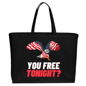 4th Of July You Free Tonight Funny Gift Cotton Canvas Jumbo Tote