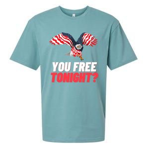 4th Of July You Free Tonight Funny Gift Sueded Cloud Jersey T-Shirt