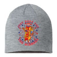 4th Of July I'm Just Here For The Wieners Hot Dogs Funny Sustainable Beanie