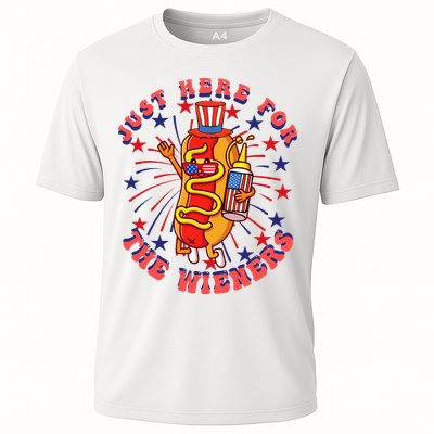 4th Of July I'm Just Here For The Wieners Hot Dogs Funny Performance Shirt