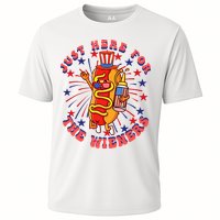4th Of July I'm Just Here For The Wieners Hot Dogs Funny Cooling Performance Crew T-Shirt