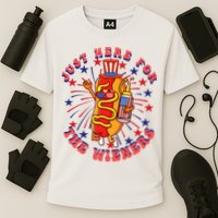 4th Of July I'm Just Here For The Wieners Hot Dogs Funny Cooling Performance Crew T-Shirt