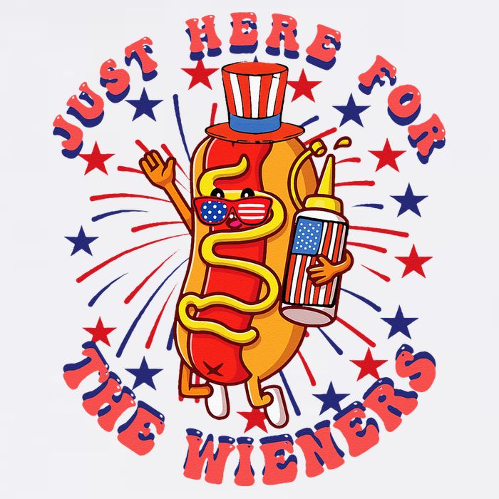 4th Of July I'm Just Here For The Wieners Hot Dogs Funny Cooling Performance Crew T-Shirt