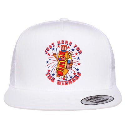 4th Of July I'm Just Here For The Wieners Hot Dogs Funny Flatbill Hat