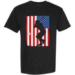 4th Of July Patriotic Baseball  USA American Flag boy Garment-Dyed Heavyweight T-Shirt