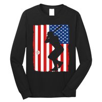 4th Of July Patriotic Baseball  USA American Flag boy Long Sleeve Shirt