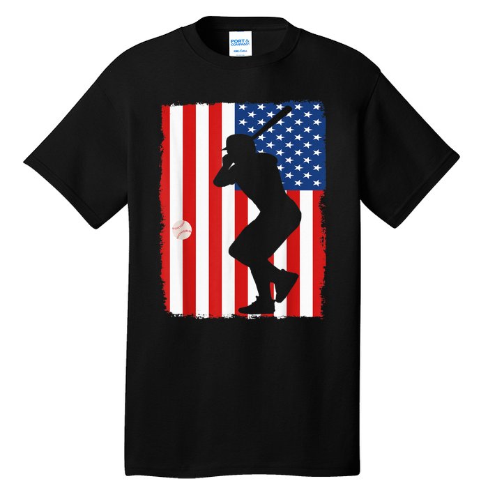 4th Of July Patriotic Baseball  USA American Flag boy Tall T-Shirt