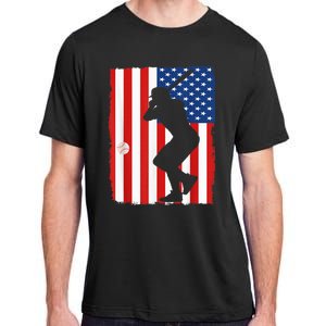 4th Of July Patriotic Baseball  USA American Flag boy Adult ChromaSoft Performance T-Shirt