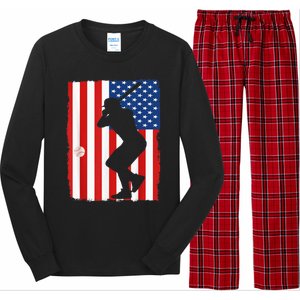 4th Of July Patriotic Baseball  USA American Flag boy Long Sleeve Pajama Set