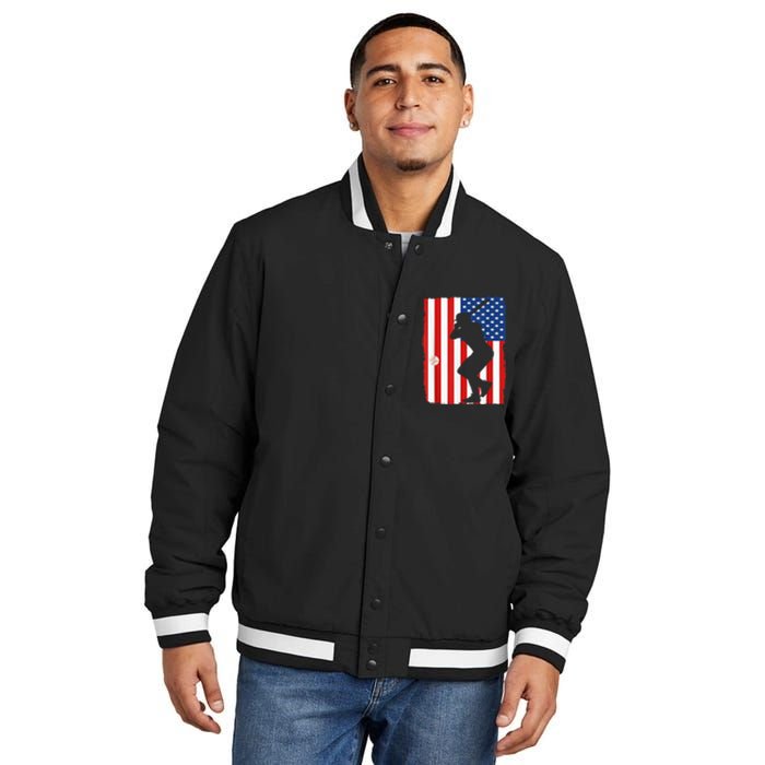 4th Of July Patriotic Baseball  USA American Flag boy Insulated Varsity Jacket