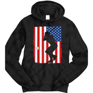 4th Of July Patriotic Baseball  USA American Flag boy Tie Dye Hoodie