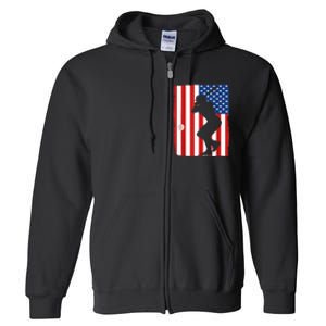 4th Of July Patriotic Baseball  USA American Flag boy Full Zip Hoodie