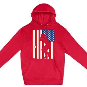 4th Of July Patriotic Baseball  USA American Flag boy Premium Pullover Hoodie