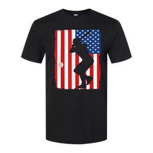 4th Of July Patriotic Baseball  USA American Flag boy Softstyle CVC T-Shirt