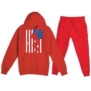 4th Of July Patriotic Baseball  USA American Flag boy Premium Hooded Sweatsuit Set