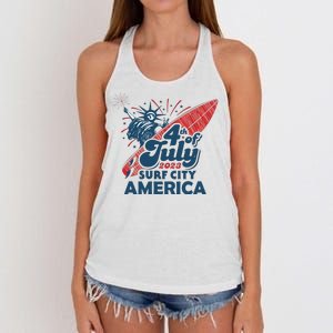 4th Of July Independence Day Women's Knotted Racerback Tank