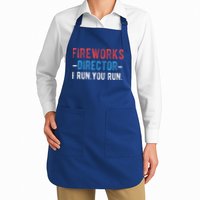 4th Of July Fireworks Director I Run You Run Full-Length Apron With Pockets