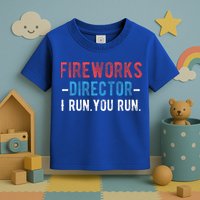4th Of July Fireworks Director I Run You Run Toddler T-Shirt